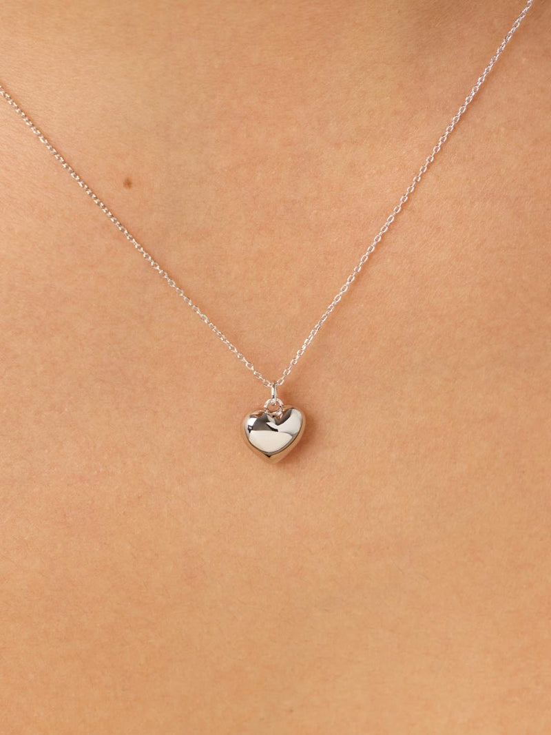 Heart Necklace - Lev Small Silver