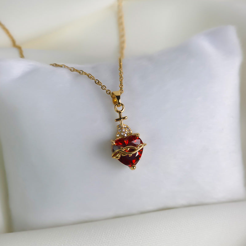 Colar Pingente Sagrado Coração de Jesus Zircônia Santo Altar