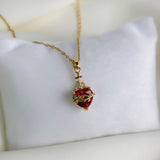 Colar Pingente Sagrado Coração de Jesus Zircônia Santo Altar