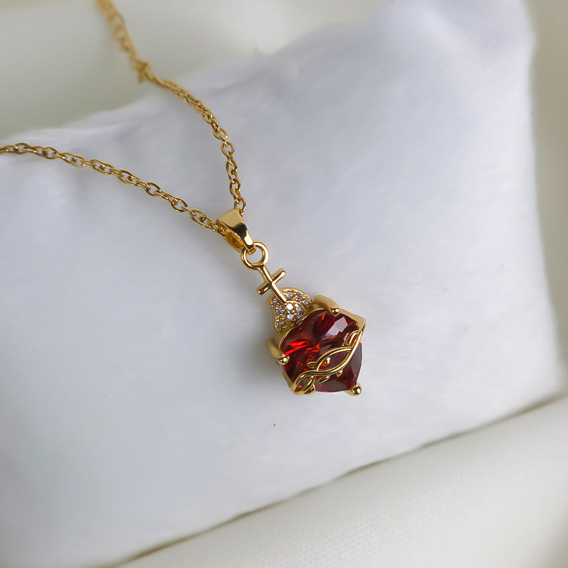 Colar Pingente Sagrado Coração de Jesus Zircônia Santo Altar