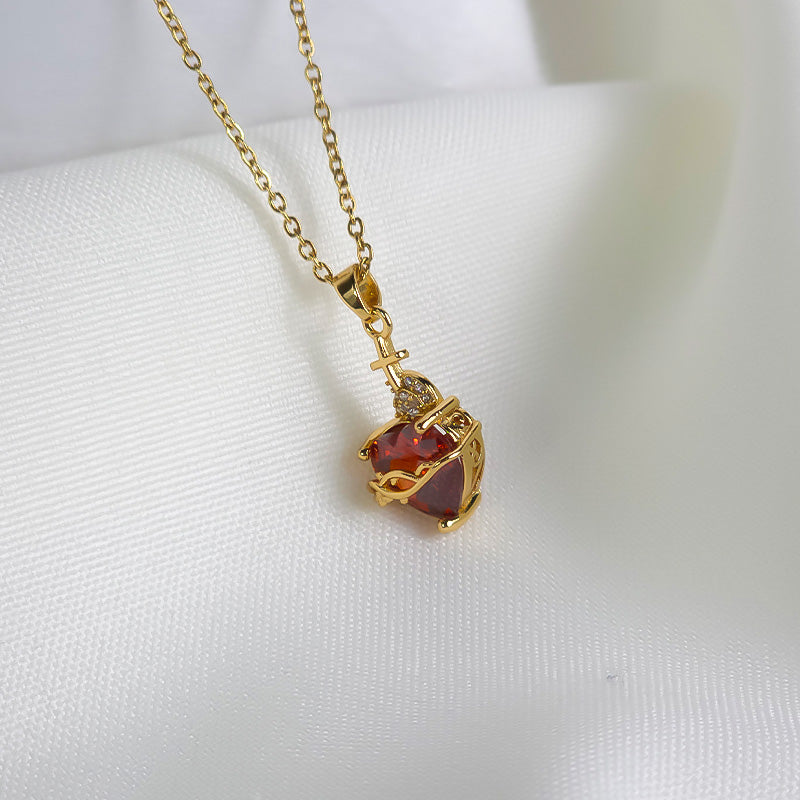 Colar Pingente Sagrado Coração de Jesus Zircônia Santo Altar